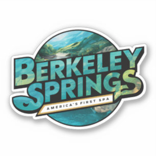 Berkeley Springs Illustration Travel Logo Aufkleber