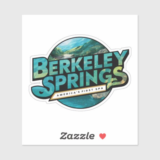 Berkeley Springs Illustration Travel Logo Aufkleber (Blatt)