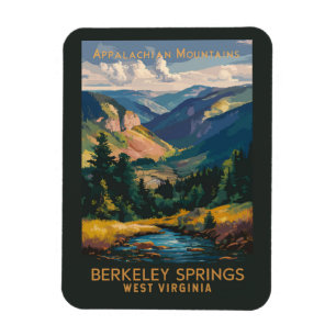 Berkeley Springs Illustrierte Reise Kunst Vintage Magnet