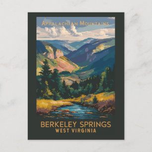 Berkeley Springs Illustrierte Reise Kunst Vintage Postkarte