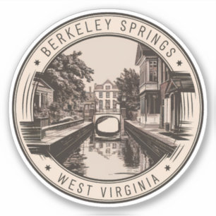 Berkeley Springs West Virginia Illustration Abzeic Aufkleber