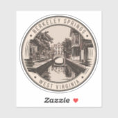 Berkeley Springs West Virginia Illustration Abzeic Aufkleber (Blatt)