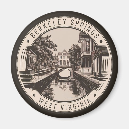 Berkeley Springs West Virginia Illustration Abzeic Magnet (Vorne)