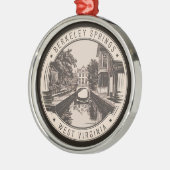 Berkeley Springs West Virginia Illustration Abzeic Ornament Aus Metall (Links)