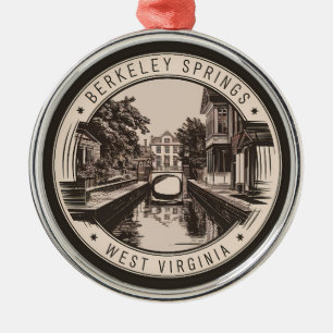 Berkeley Springs West Virginia Illustration Abzeic Ornament Aus Metall