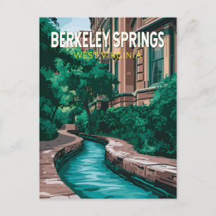 Berkeley Springs West Virginia Illustration Reise Postkarte