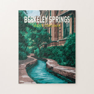 Berkeley Springs West Virginia Illustration Reise Puzzle