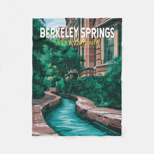 Berkeley Springs West Virginia Illustration Travel Fleecedecke (Vorderseite)