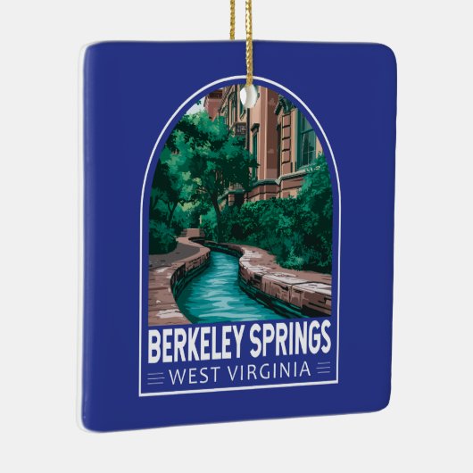 Berkeley Springs West Virginia Illustration Travel Keramikornament (Rechts)