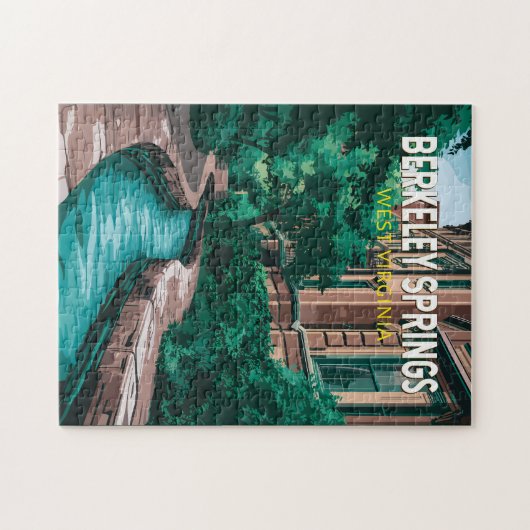 Berkeley Springs West Virginia Illustration Travel Puzzle (Horizontal)