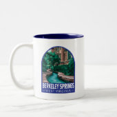Berkeley Springs West Virginia Illustration Travel Zweifarbige Tasse (Links)