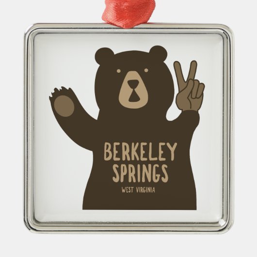 Berkeley Springs West Virginia Peace Bear Ornament Aus Metall (Vorne)