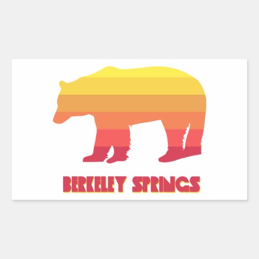 Berkeley Springs West Virginia Rainbow Bear Rechteckiger Aufkleber (Vorderseite)