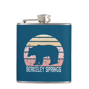 Berkeley Springs West Virginia Retro Bear Flachmann
