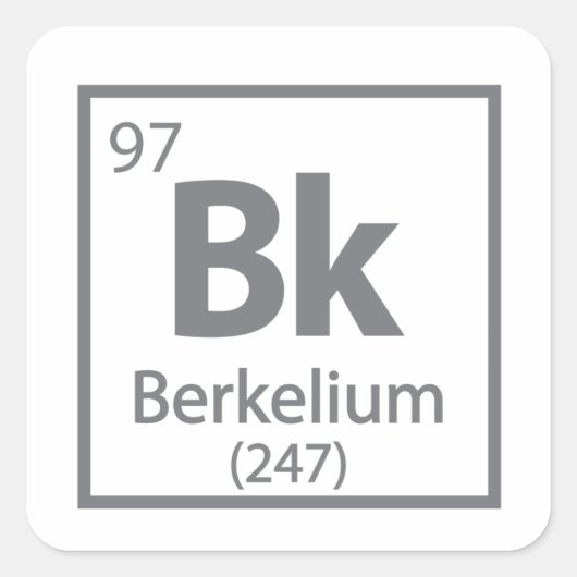 Berkelium - Berkeley Quadratischer Aufkleber (Vorderseite)