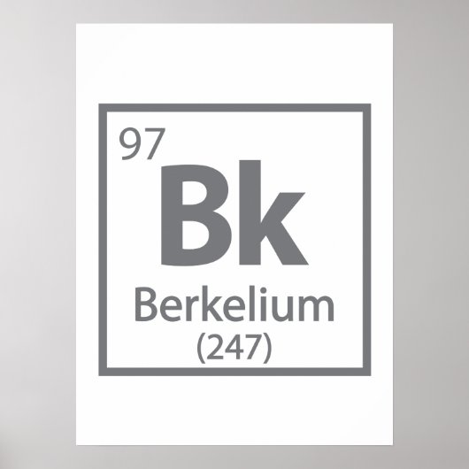 Berkelium - Berkeley Science Periodic Table Poster (Vorne)