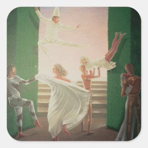 Berkley House Murals - 3 Quadratischer Aufkleber