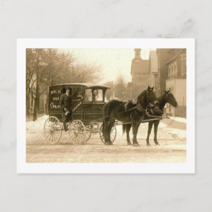 Berks Milk & Ice Cream Wagon, Hamburg PA Vintage a Postkarte