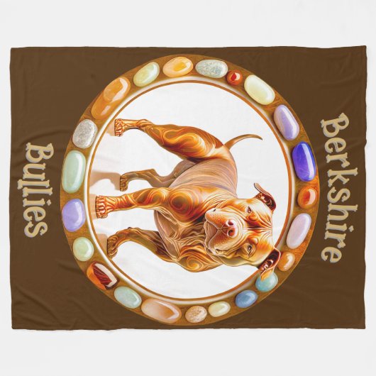 Berkshire Bullies Pit Bull 11 Fleecedecke (Vorderseite (Horizontal))