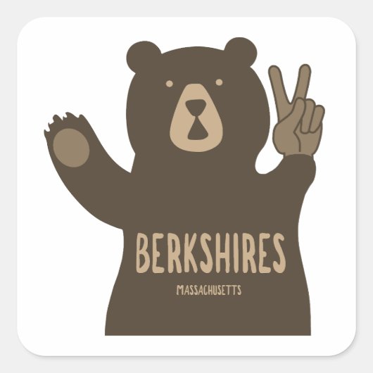 Berkshires Massachusetts Friedensbär Quadratischer Aufkleber (Vorderseite)