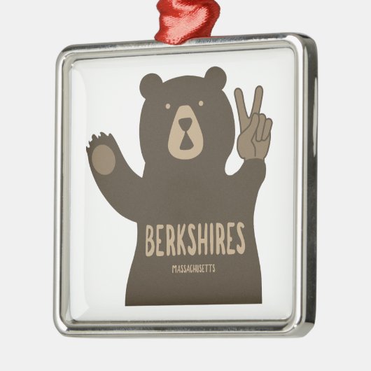 Berkshires Massachusetts Peace Bear Ornament Aus Metall (Links)