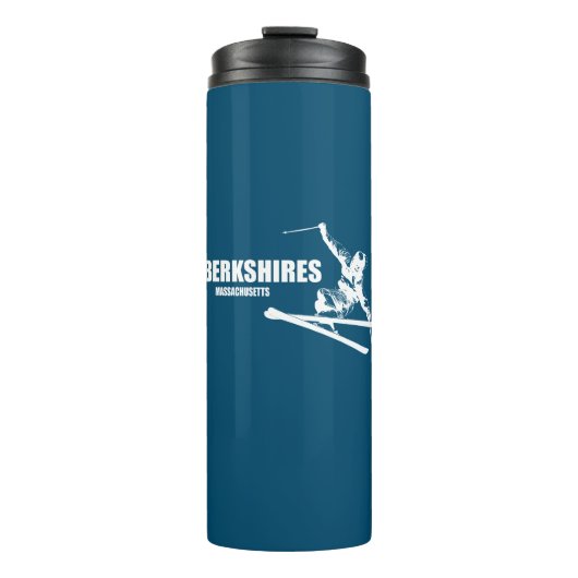 Berkshires Massachusetts Skier Thermosbecher (Vorderseite)