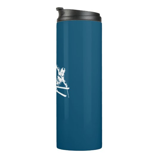 Berkshires Massachusetts Skier Thermosbecher (Nach rechts gedreht)