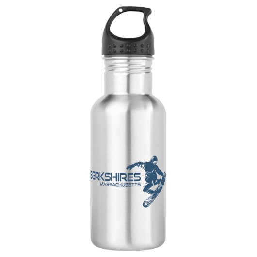 Berkshires Massachusetts Snowboarder Edelstahlflasche (Vorderseite)