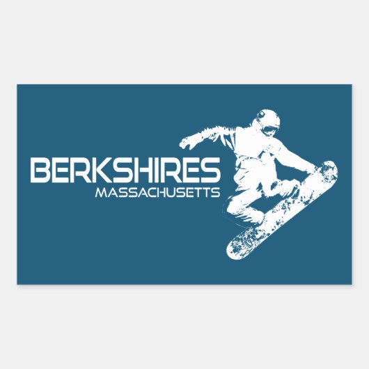Berkshires Massachusetts Snowboarder Rechteckiger Aufkleber (Vorderseite)