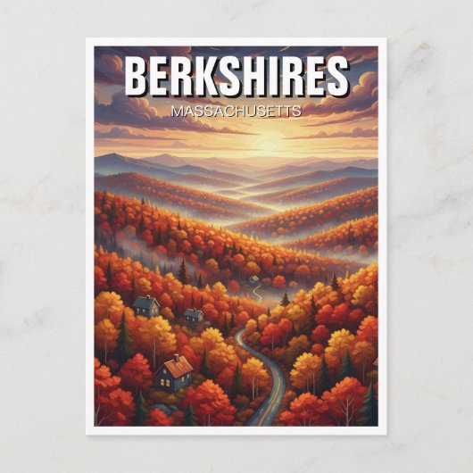 Berkshires Massachusetts Travel Postkarte (Vorderseite)