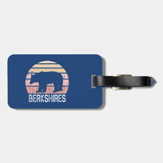 Berkshires Retro Bear Gepäckanhänger (Rückseite horizontal)