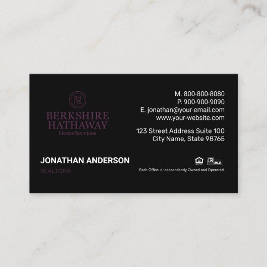 Berkshite Hathaway Business Card Visitenkarte (Vorderseite)