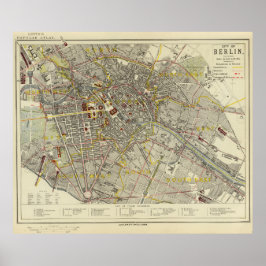Berlin 1883 Historic Map – Letts Popular Atlas Map Poster