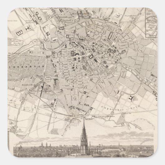 Berlin 2 quadratischer aufkleber (Vorderseite)