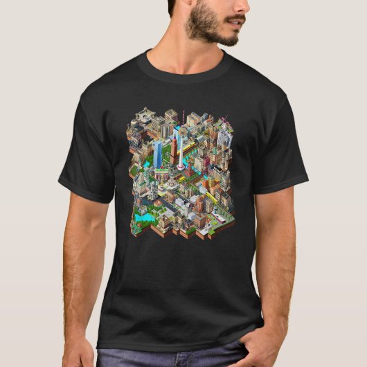 Berlin 90s Retro Video Game City Building Map Game T-Shirt (Vorderseite)
