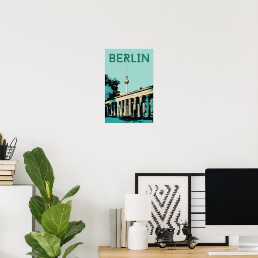 Berlin Ansicht mit Fernsehturm Abbildung Deutschla Poster (Heimbüro)