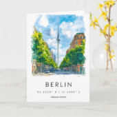 Berlin Aquarell 1 Karte (Gelbe Blume)