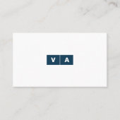 Berlin Blue White | Einfache moderne Minimalmonogr Visitenkarte (Vorderseite)