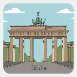 Berlin Brandenburg Gate – Classic City Landmark Quadratischer Aufkleber