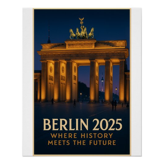 Berlin - "Brandenburger Tor-Lichter Poster (Vorderseite)
