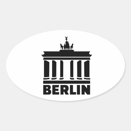 Berlin-Brandenburger Tor Ovaler Aufkleber (Vorderseite)