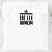 Berlin-Brandenburger Tor Ovaler Aufkleber (Tasche)