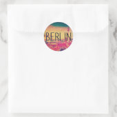Berlin, circle, runder aufkleber (Tasche)