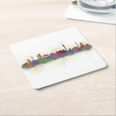 Berlin City Germany. Deutsche Skyline art v2 Rechteckiger Pappuntersetzer (angewinkelt)