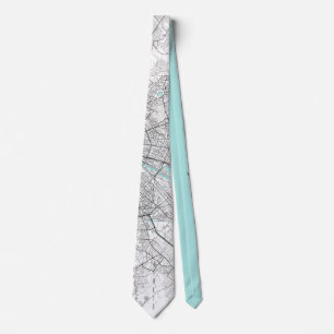 Berlin City Map, Schwarz, Weiß und Blau Krawatte