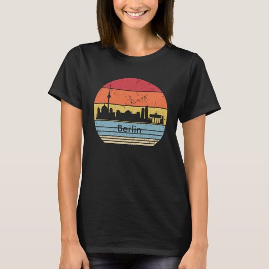 Berlin City Retro Sunset City  for Men Women T-Shirt (Vorderseite)