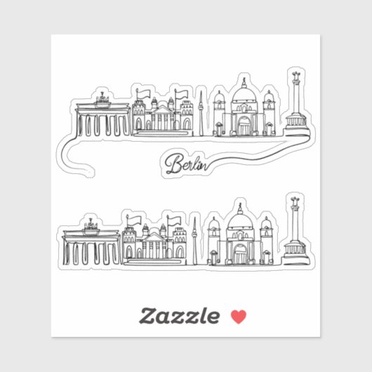 Berlin City Skyline Aufkleber (Blatt)