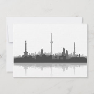 Berlin City Skyline Grußkarte / Klappkarte