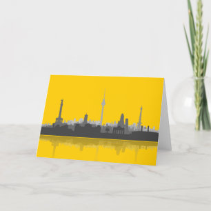 Berlin City Skyline Grußkarte / Klappkarte Karte