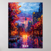 Berlin City Skyline Poster - Dynamische deutsche K (Vorne)